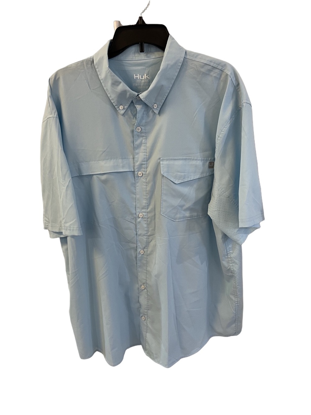 Huk Men’s Light Blue Short Sleeve Button-Up Vented Shirt Sz 3XL